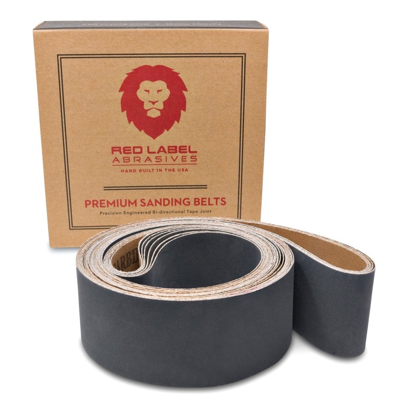 Red Label Abrasives 2 X 72 Inch Silicon Carbide Extra Fine Grit Sanding Belts 600, 800, 1000 Grits, 6 Pack Assortment - Image 1